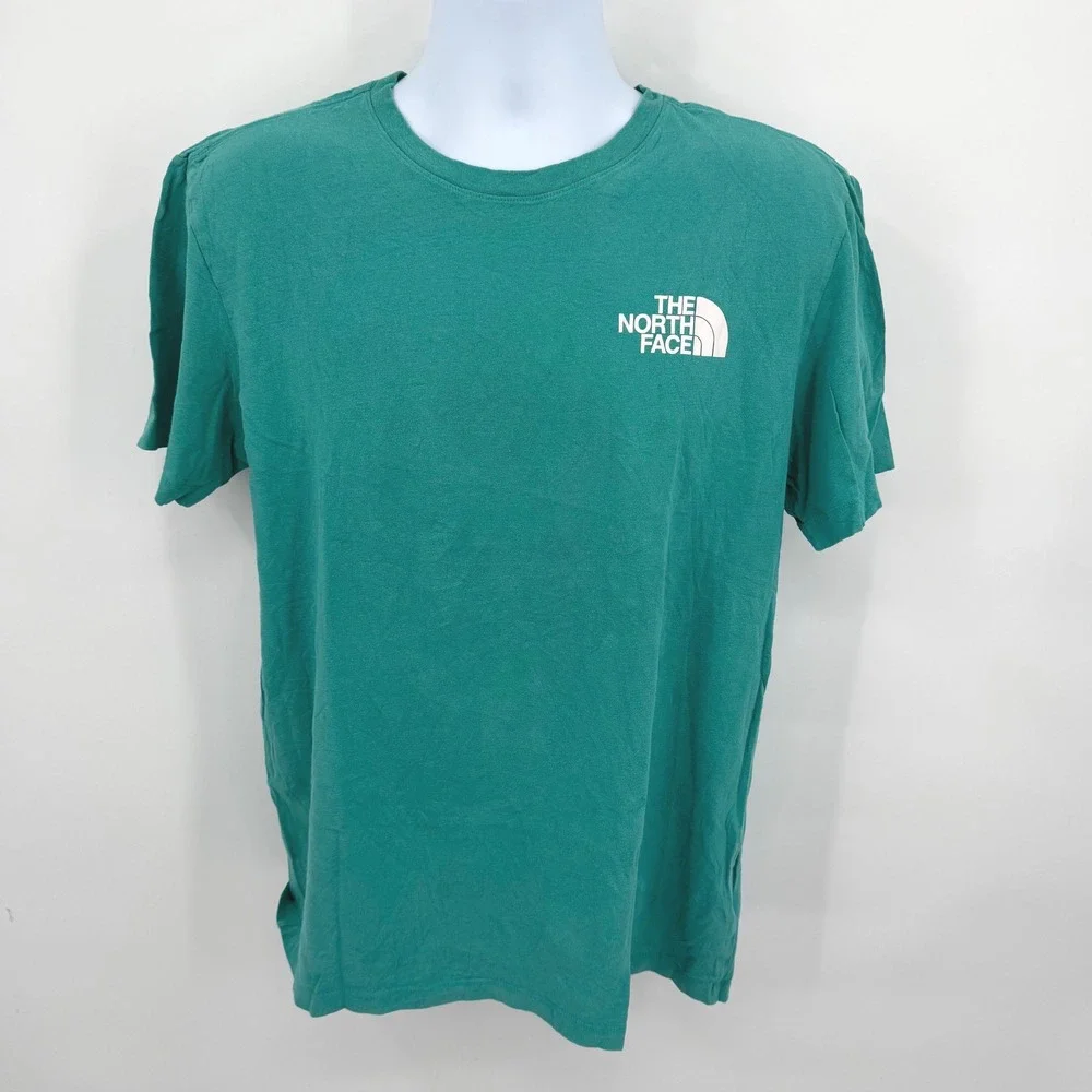 The North Face Mens Box Logo Graphic T-Shirt Teal‎ Green Never Stop Exploring L